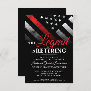 Vuurman Thin Red Line Firefighter Retirement Party Kaart