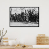 Vuurmannen en hun vuurmotor 1910 poster (Keuken)