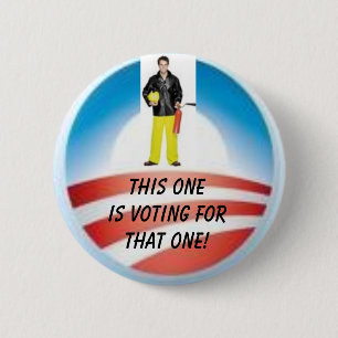 Vuurmannen stemmen voor die ene - Gepersonaliseerd Ronde Button 5,7 Cm