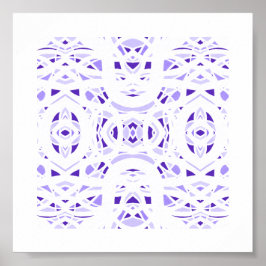 Vuurmerk Paarse Witte Abstracte Gouachekunst Poster