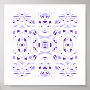 Vuurmerk Paarse Witte Abstracte Gouachekunst Poster