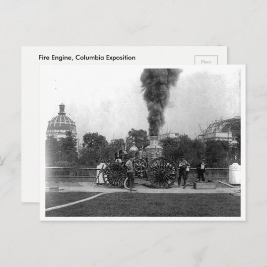 vuurmotor, Columbia Exposition in Chicago Briefkaart (Voorkant / Achterkant)
