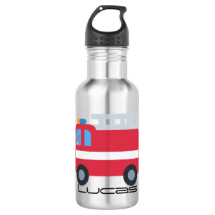 Vuurmotor naar school terugkeren naar school waterfles 