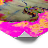 Vuurorchidee, abstracte levendige bloemschildering poster (Hoek)