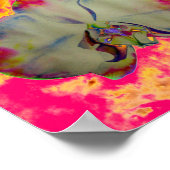 Vuurorchidee, abstracte tropische bloemschildering poster (Hoek)