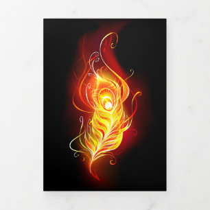 Vuurpacock Veer Drieluik Uitnodiging