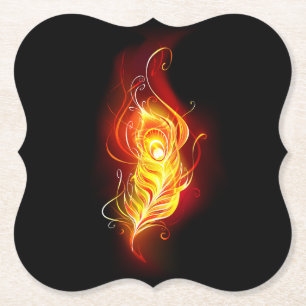 Vuurpacock Veer Kartonnen Onderzetters