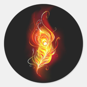 Vuurpacock Veer Ronde Sticker
