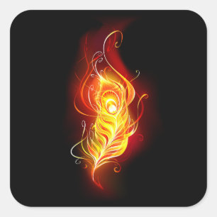 Vuurpacock Veer Vierkante Sticker