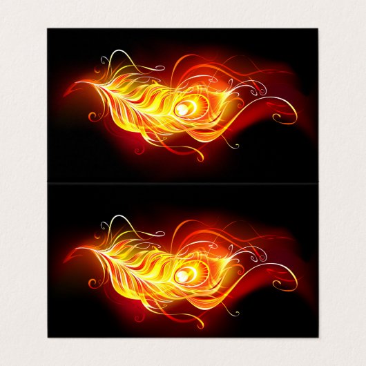 Vuurpacock Veer Visitekaartjes (Buitenkant ongevouwen)