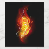 Vuurpacock Veer Wijn Etiket (Enkel label)