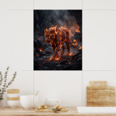 Vuurpanter Sintel Schaduwen Poster (Keuken)