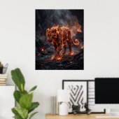 Vuurpanter Sintel Schaduwen Poster (Thuiskantoor)