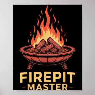 Vuurplaats Master Camping Kampvuur Kampeerder Vuur Poster