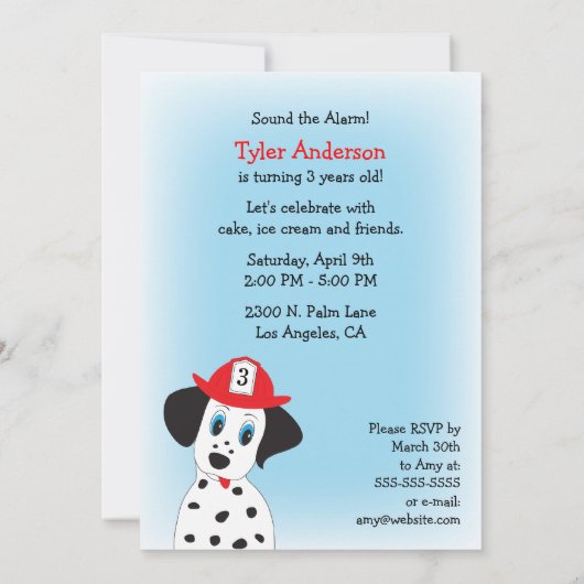 Vuurproef Dept. De uitnodiging van de 'Birthday Pa (Achterkant)