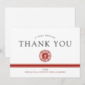 Vuurreddende academie - Aangepaste congraties Bedankkaart (Voorkant / Achterkant)