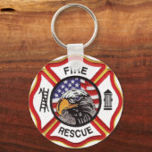 Vuurreddende Maltese kruising Sleutelhanger (Voorkant)