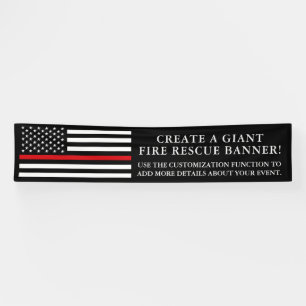 Vuurredding als Amerikaanse vlag lang Spandoek