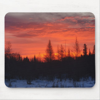 Vuurrijke winter zonsondergang muismat
