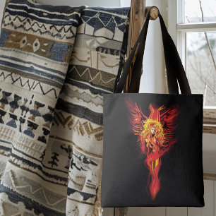 Vuurrode Fantasie Phoenix Vrouw Zwart Draagtas