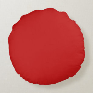 Vuurrode vaste kleur rond kussen