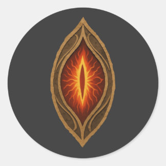 Vuurrode Vuur Oog Donkere Heer Fantasy Embleem Ronde Sticker