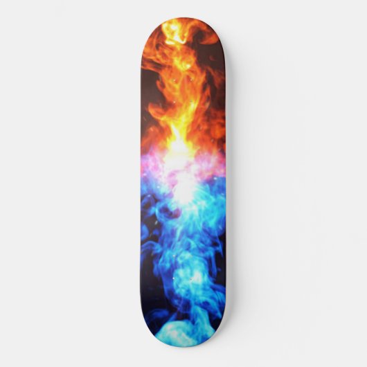 Vuurrood en blauw skateboard (Voorkant)