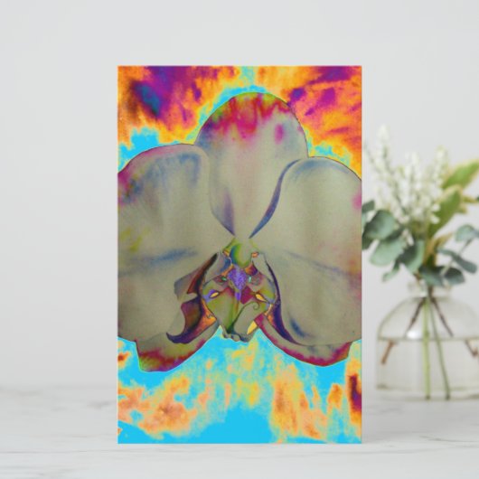 Vuurschilderij, abstract tropisch schilderij briefpapier (Staand voorkant)