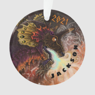 Vuurspitter Dragon - Aangepaste naam Ornament