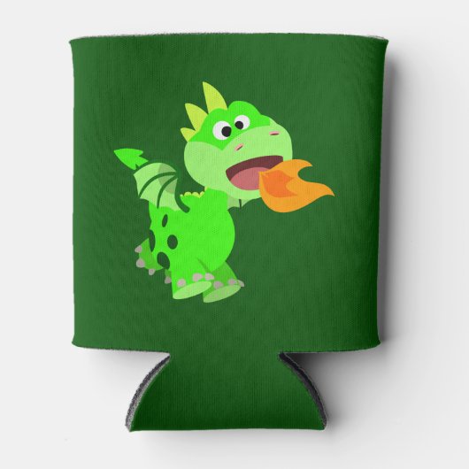 Vuurspitterende Baby draak van de Cartoon van Cute Blikjeskoeler (Voorkant)