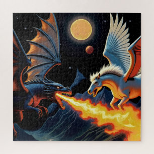 Vuurspuwende Draak en Pegasus Legpuzzel