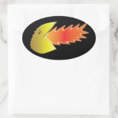 vuurspuwende kop ovale sticker (Tas)