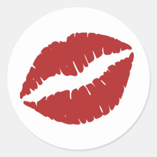 Vuursteen Lipstick Print Ronde Sticker