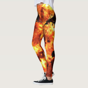 Vuurstofafbrekende draak Fantasy Leggings
