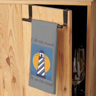 Vuurthoudingsbordje met beach & Boat Statements Theedoek