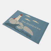 Vuurtoren aan de kust van Rocky Deurmat (Schuin)