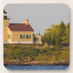 Vuurtoren aan het Lake Superior bij Copper Harbor Onderzetter