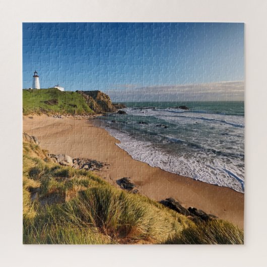 Vuurtoren aan het strand legpuzzel (Verticaal)