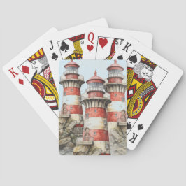 Vuurtoren aan zee  pokerkaarten