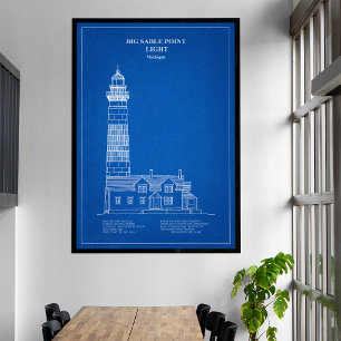 Vuurtoren Big Sable Point - Michigan – AD Canvas Afdruk