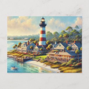 Vuurtoren bij Harbour Town South Carolina Briefkaart