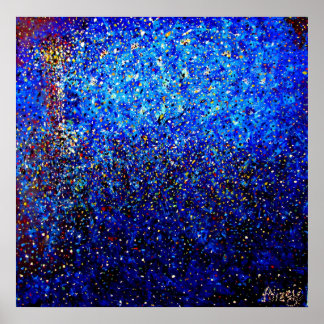 Vuurtoren bij nachtelijke foto's met fijne kunst poster