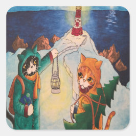 Vuurtoren bij nachtkastjes rechthoekige sticker