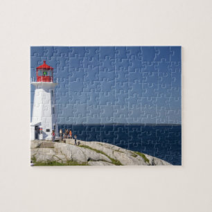 Vuurtoren bij Peggy's Cove, Nova Scotia, Canada. Legpuzzel