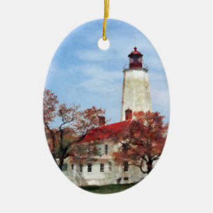 Vuurtoren bij Sandy Hook Keramisch Ornament