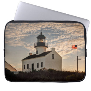 Vuurtoren bij zonsondergang, Californië Laptop Sleeve