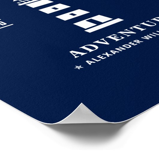 vuurtoren blauw en wit poster (Hoek)