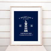 vuurtoren blauw en wit poster