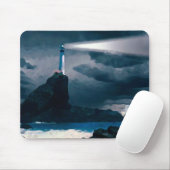 vuurtoren blauwe mousepad muismat (Met muis)