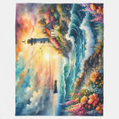 Vuurtoren Bloementuin op het Zee Fleece Deken (Voorkant)